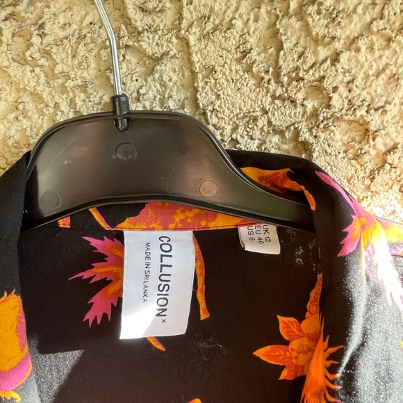 ASOS | COLLUSION Tropical Print Revere Shirt Dress US 8 M / L - Picture 3 of 9